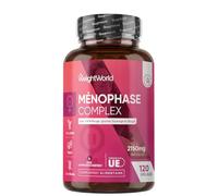 Menophase Complex 2150mg par portion - avec Vitamines B6, B9, B12 et D3 - Magnésium, fer et zinc - 120 Gélules Vegan (4 mois d’approvisionnement) - Trèfle rouge, igname sauvage et sauge
