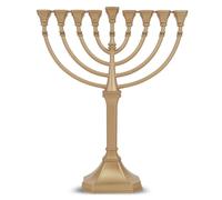 Menorah traditionnelle de style gracieux, 9,5 pouces de hauteur, anti-ternissement - Bougie Hanoucca classique moul e sous pression de pr cision