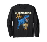 Menorasaurus Rex Hanukkah Juif Dinosaure T-Rex pour garçons Manche Longue