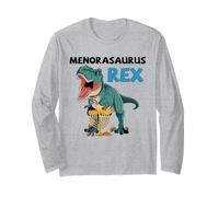 Menorasaurus Rex Hanukkah Juif Dinosaure T-Rex pour garçons Manche Longue