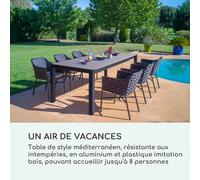 Menorca Expand table de jardin 163 x 95 cm aluminium polywood anthracite