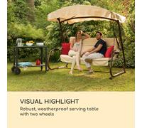 Menorca Roll Desserte de jardin sur roulettes Polywood teck aluminium