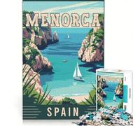 Menorca - Spain Puzzle 1000 pièces | Jeux relaxants Chaque pièce est unique Cadeaux uniques pour un anniversaire ou Noël. 75x50cm