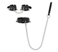 Menottes BDSM avec Collier et Laisse - Set de Fessel Réglable pour Couples, Menottes Bondage avec Collier de Cou pour Jeux de Rôle, Connexion et Jeux Créatifs à Deux