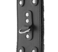 Menottes bdsm en fourrure noire fetiche, Poids 0.175 Kg