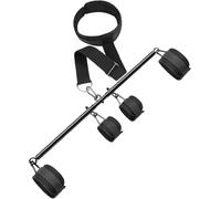 Menottes BDSM, Kit de bondage polyvalent de cou à poignet avec barre d'écartement, menottes et chevillères réglables, jouets sexuels pour couples, jouets sexuels pour adultes pour jeux SM (56-91 cm)