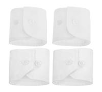 Menottes de Manches Blanches à Bouton, 2 Paires en Coton pour Femme | Poignets de Manches Amovibles, Style Minimaliste Chic, pour Bureau et Hiver, Accessoire Discret