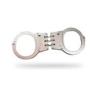 Menottes de Police Réelles avec Double Verrouillage - Ouverture avec n Acier K-70 - Ouverture Minimale 50 mm Maximum 200 mm - Couleur : Gris