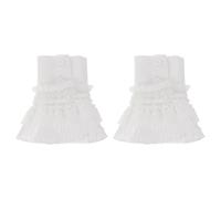 Menottes Décorées en Dentelle, Paire Blanche en Chiffon pour Femmes | Poignets de Chemise Diy, Style Élégant et Raffiné, Usage Confortable, Tenue Résistante et Extensible