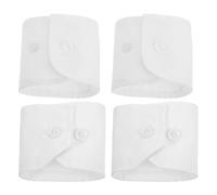 Menottes Détachables Blanches, 2 Paires, en Coton, pour Chemisiers et Pulls | Bouton, Détail de Poignet Ajouté, Style Minimaliste Chic, pour Tenue de Bureau et Invitée de Mariage