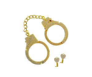 Menottes dorées et strass - Taboom Bondage