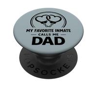 Menottes en Forme de cœur My Favorite Inmate Calls Me Dad PopSockets PopGrip Adhésif
