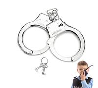 Menottes en Métal avec Clés,Menottes Enfant,Jouets Menottes Acier Inoxydable avec Clés,Accessoire Cosplay Menotté,Menottes Professionnelles,Jouet pour Le Jeu Rôle la Police Costumes Fête Halloween
