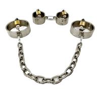 Menottes en métal lourd - Ensemble de bondage BDSM avec poignets et chevilles verrouillables en acier inoxydable, jouets sexuels esclaves pour mains et pieds masculins(Männer)