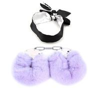 Menottes en Peluche Ensemble de protège-Poignets + Ensemble de Masque en Satin pour Les Yeux, 4 Couleurs (1)