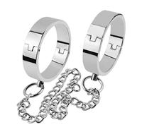 Menottes et chevillières en métal avec chaîne pour couples, entraves lisses et arrondies pour poignets et chevilles, ensemble de bondage pour jeux SM sensuels et contrôle intime
