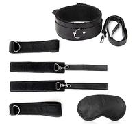 Menottes Lit Sexe & Choker SM Collier & Masque pour les Yeux,Set de Bondage Menottes,Set de Menottes Sexe,Menottes Handcuffs,Bandeau Lit Sexe,Jouet Sexe pour Femme