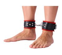 MENOTTES Menottes en cuir pour les chevilles Noir-Rouge The Red
