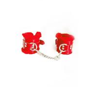 Menottes poignets fourrure rouge