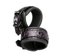 Menottes Poignets Simili Cuir Matelassé Violet Irisé Réglables