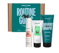 MenRock Routine Goals Sorbet après-rasage 100ml + Crème visage 50ml + Shampooing et gel douche 200ml
