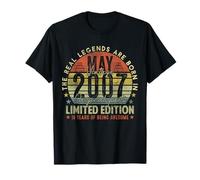 Mens 19th Birthday Legends May 2007 Vintage 19 Years Old T-Shirt