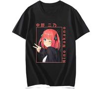 Men's 2021 Hot Anime Nino Nakano The Quintessential Quintuplets Women Fashion Graphic Hip Hop Top Tees Kawaii Clothing T-Shirts Black 3XL