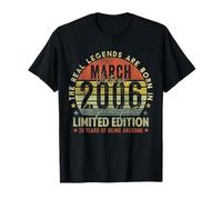 Mens 20th Birthday Legends March 1996 Vintage 20 Years Old T-Shirt