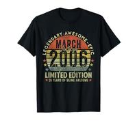 Mens 20th Birthday Legends March 1996 Vintage 20 Years Old T-Shirt