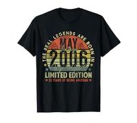 Mens 20th Birthday Legends May 2006 Vintage 20 Years Old T-Shirt