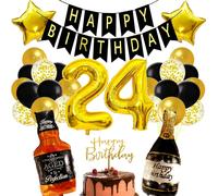 Men'S 24Th Birthday Balloon, 24Th Birthday Decoration For Men And Women, Balloon Number 24, Beer Balloon Helium Balloon For Party Decoration For 24Th Birthday