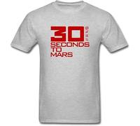 Men's 30 Seconds to Mars Band Alternative Metal Logo T Shirt Grey XXL