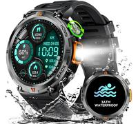 Men's 3atm Waterproof Smart Watch With Bluetooth Calls, 1.45 Inch Military Smartwatch With Led Torch, Fitness Watch With Heart Rate Spo2 Monitoring 110+ Sports Modes For Android Ios