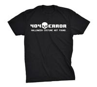 Men's 404 Error Costume Not Found T Shirt Funny Halloween Nerdy Internet Tee T-Shirt Balck Size XXL