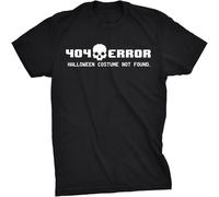 Men's 404 Error Costume Not Found T Shirt Funny Halloween Nerdy Internet Tee Top Sweatshirt Short Sleeve Black XXL