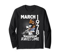 Mens 48th Birthday Legends March 1978 Vintage 48 Years Old Manche Longue