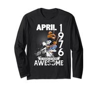 Mens 50th Birthday Legends April 1976 Vintage 50 Years Old Manche Longue