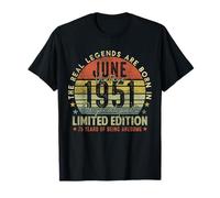 Mens 75th Birthday Legends June 1996 Vintage 75 Years Old T-Shirt