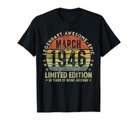 Mens 80th Birthday Legends March 1996 Vintage 80 Years Old T-Shirt
