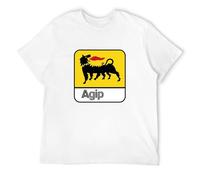 Men's Agip Oil Petrolium Gas Station Service Station Car Automotive Race Racin Outdoor T-Shirts White L