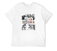 Men's Alfred Hitchcock Funny Birthday Cotton Tee Vintage Gift Men Women T-Shirts White 3XL