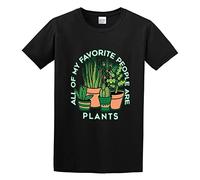 Men's All of My Favorite People are Plants Cotton T Shirt Black XL