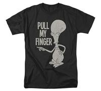 Men's American Dad Roger Pull My Finger Licensed Adulmen Black Ummer Fashion Male Tee Shirt Cotton Tops T-Shirts Black 3XL