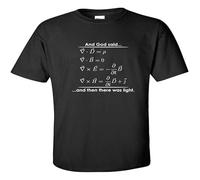 Men's and God Said and Then There Was Light Match Science Religious Funny T Shirt T-Shirts Black M