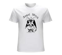 Men's Angel Witch Baphomet Graphic Unisex Top Tees T-Shirts White 3XL