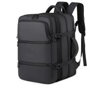 Men's Backpack Business Trip Large Capacity Expansion Multifunctional Vacuum Compression Travel for Men(Black)