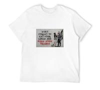 Men's Bansky Don't Forget to Eat Your Lunch and Make Some Trouble Slogan Unisex Mens Tee T-Shirts White M
