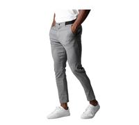 Men's Basic Casual Slim Fit Stretch Pants, Flat-Front Skinny Pants (FR/ES, Alpha/lettres, TG, Taille normale, Taille normale, Gris)