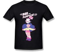 Men's Bee and Puppycat Poster T Shirt Fit Casual Graphic Tops Black S