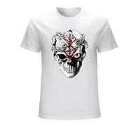 Men's Berserk Skull Anime Guts Manga Japan Band of The Hawk Basic Tee T-Shirts White S